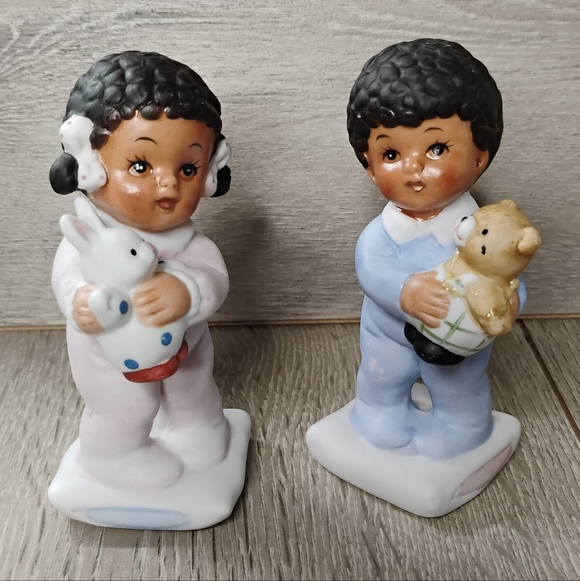 Homco Other - Vintage Homco 1430 Figurines "Children Ready For Bedtime" Ceramic Set Of 2